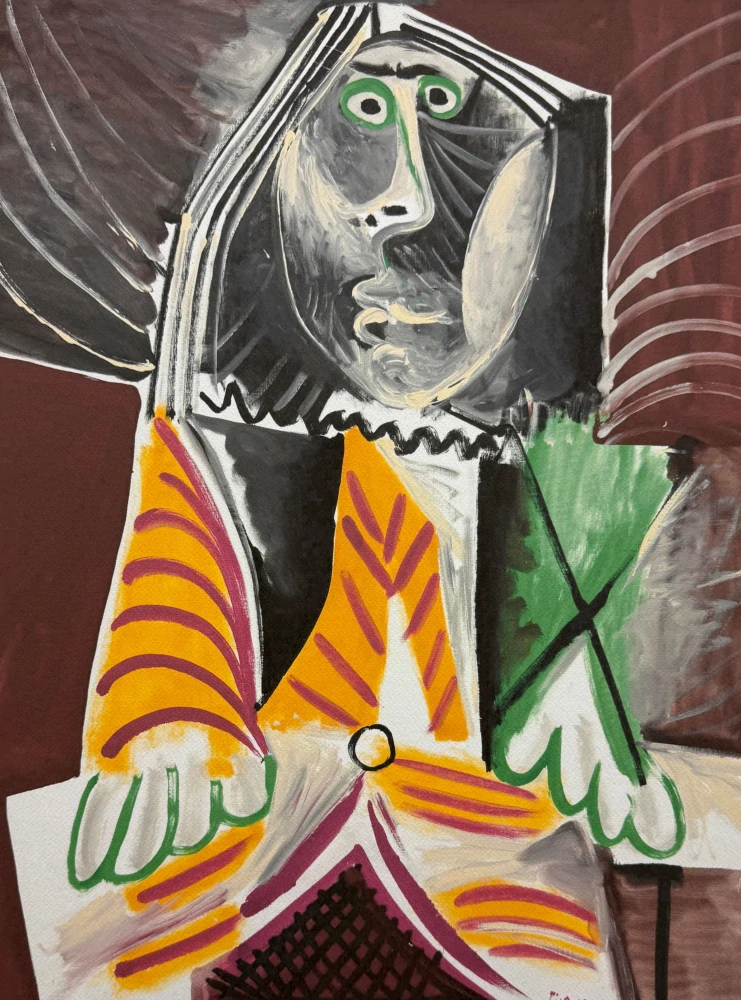 Pablo Picasso - Femme assise 28/200 - signováno, s certifikátem, 50x70 cm