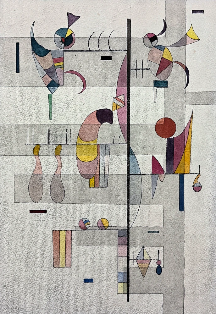 Wassily Kandinsky - Geometric Composition 3 - x/300 - signováno, číslovaná edice, 50x65 cm