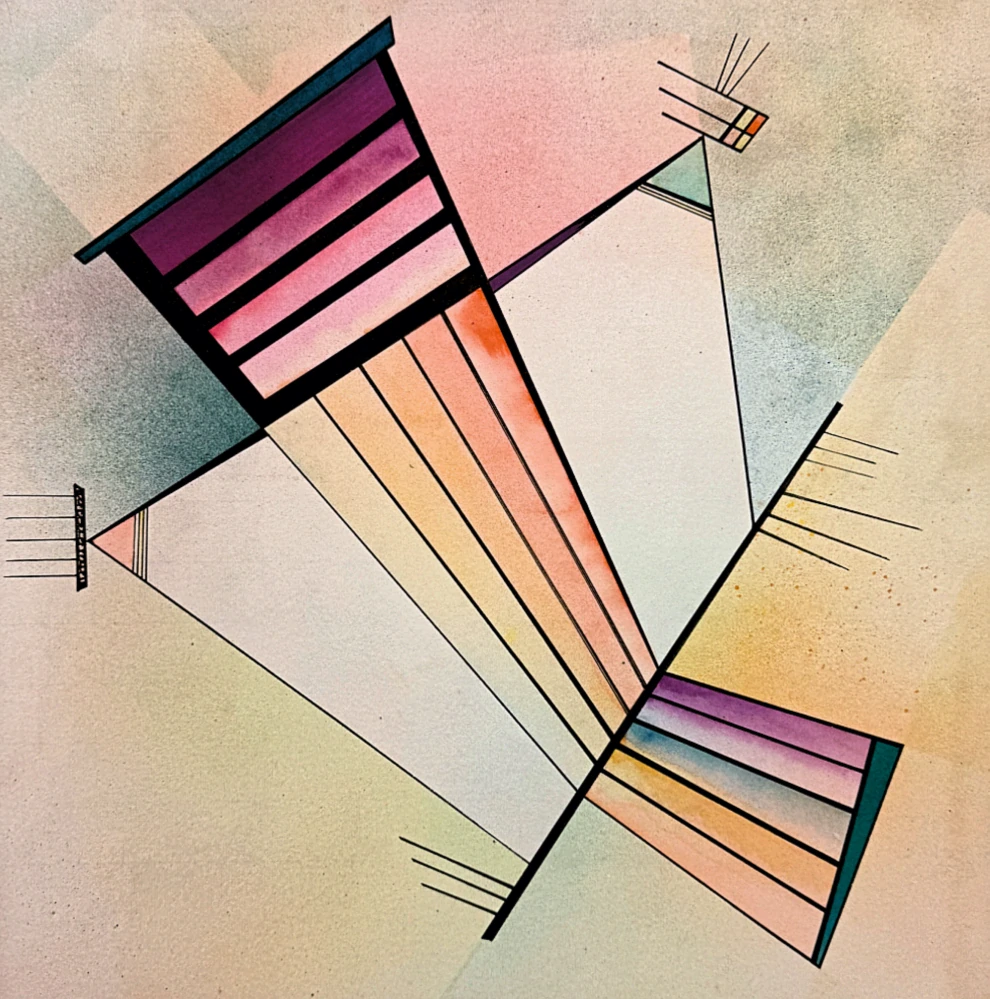 Wassily Kandinsky - Accent In Pink - x/300 - signováno, číslovaná edice, 50x65 cm