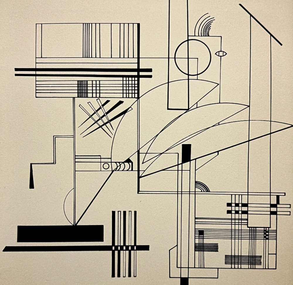 Wassily Kandinsky - Linear Composition 5 - x/300 - signováno, číslovaná edice, 50x65 cm