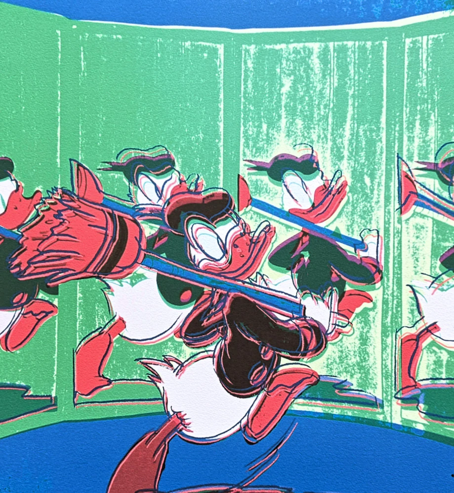 Andy Warhol - Donald Duck zeleny x/2400 - 60x60 cm, limitovaná edice CMOA s certifikátem