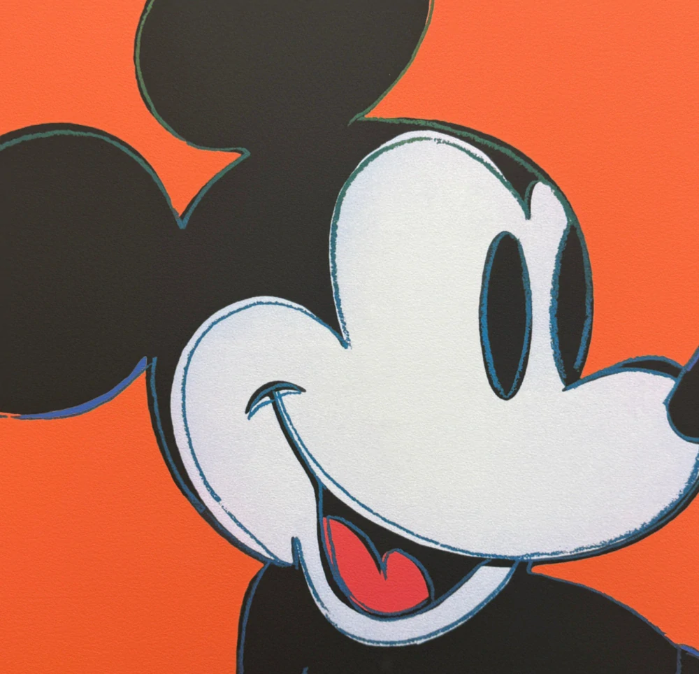 Andy Warhol - Mickey Mouse světle oranžový x/2400 - 60x60cm, limitovaná edice CMOA a certifikátem