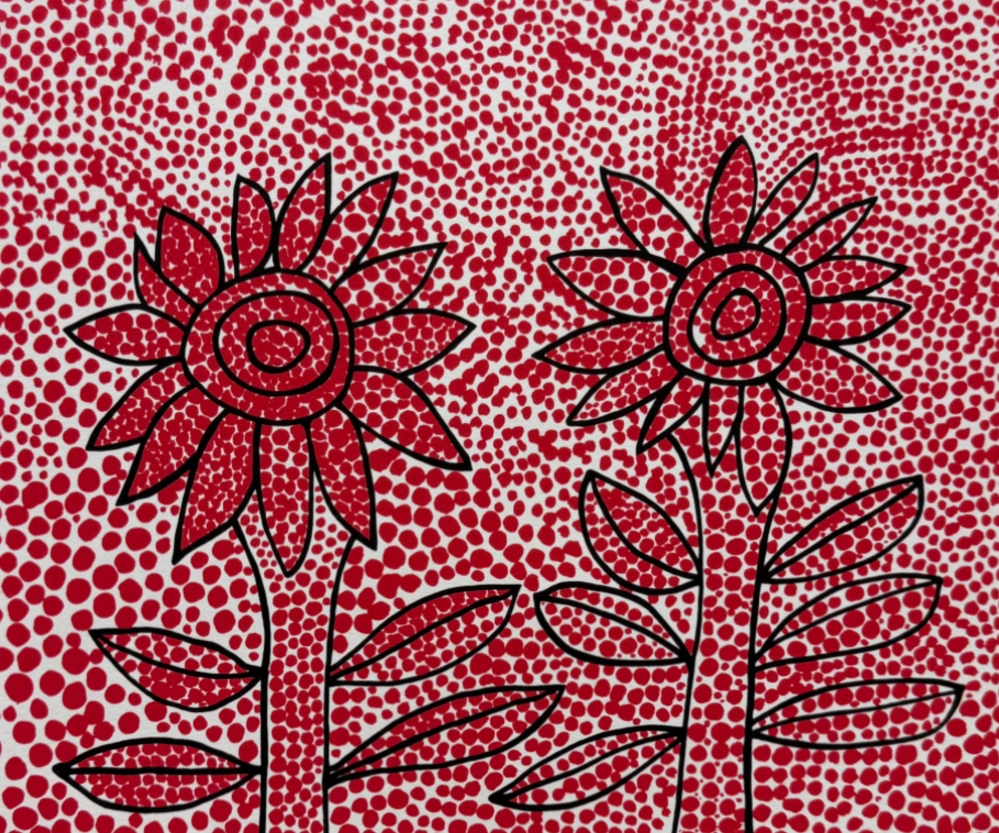 Yayoi Kusama - Flowers x/500 - signováno, číslovaná edice, 65x50 cm