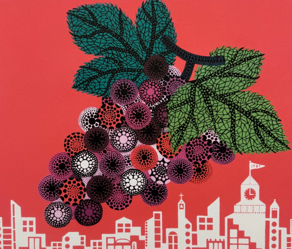 Yayoi Kusama - Grapes in the City II x/500 - signováno, číslovaná edice, 50x65 cm