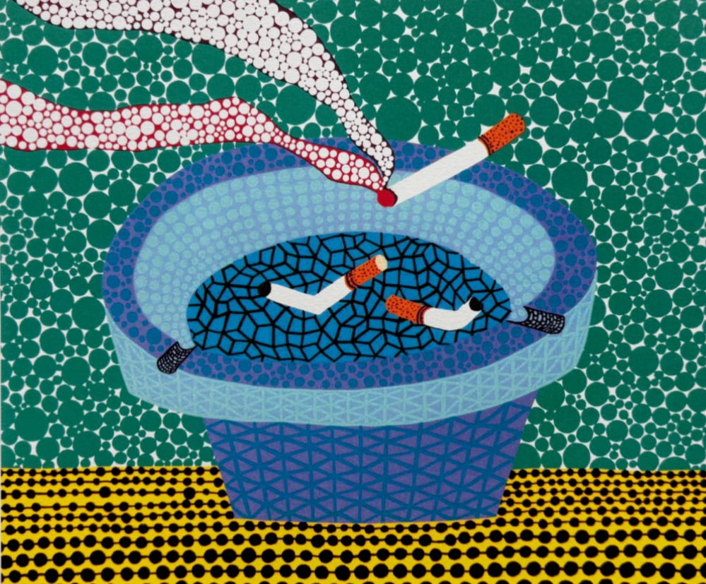 Yayoi Kusama - Ashtray x/500 - signováno, číslovaná edice, 65x50 cm