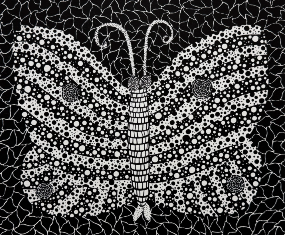 Yayoi Kusama - Butterfly x/500 - signováno, číslovaná edice, 65x50 cm