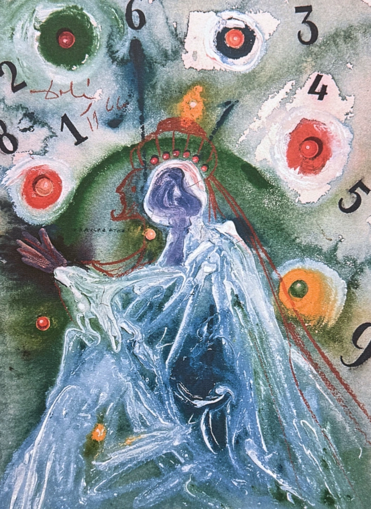 Salvador Dalí - Surrealist Figure with Numbers - signováno, limitovaná edice, 50x66cm
