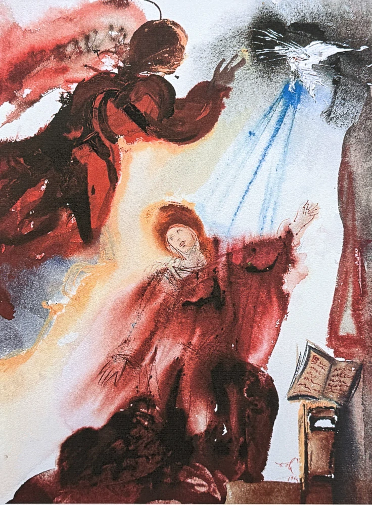 Salvador Dalí - The Annunciation - signováno, limitovaná edice, 50x66cm