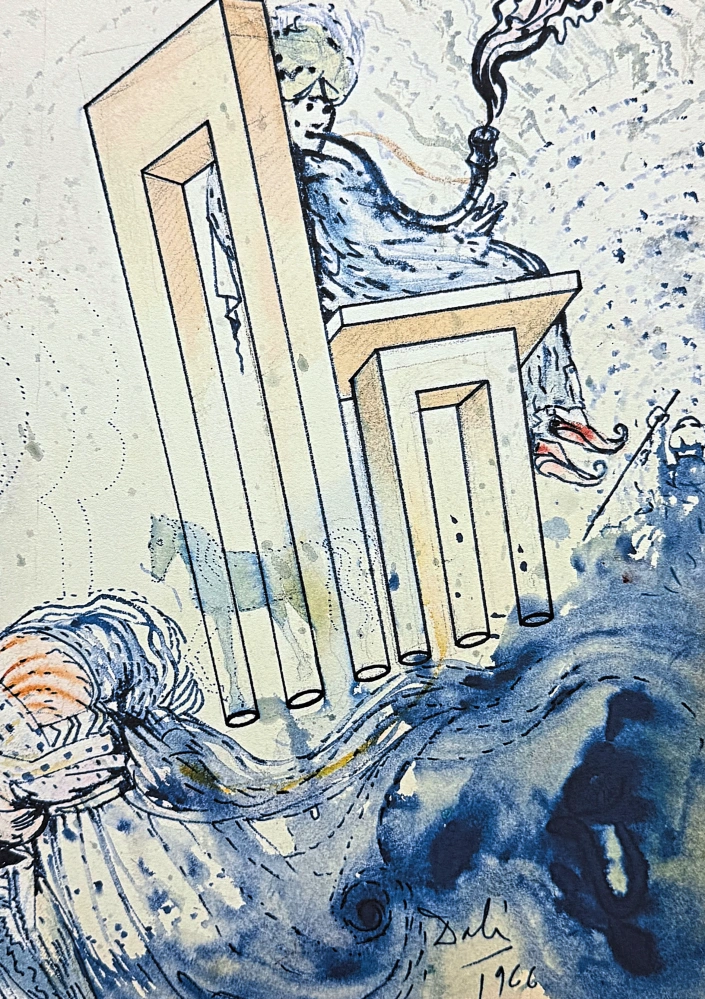 Salvador Dalí - The Smoking Figure - signováno, limitovaná edice, 50x66cm