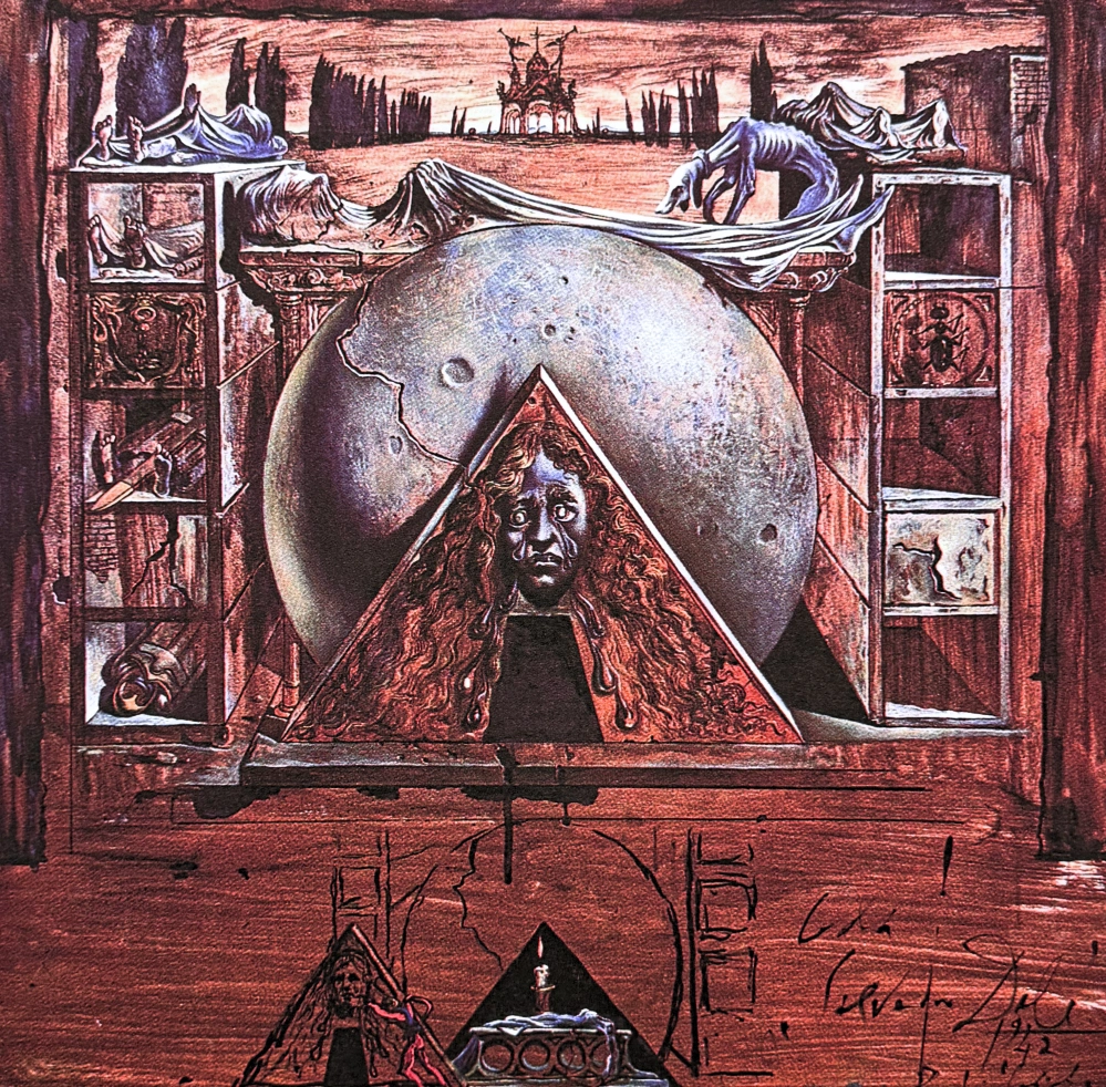 Salvador Dalí - The Face in the Triangle - signováno, limitovaná edice, 50x66cm