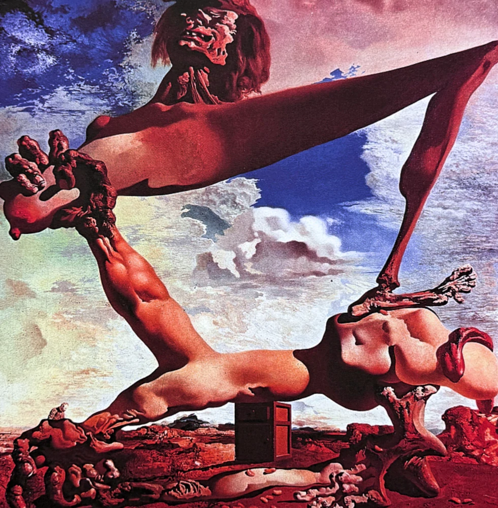 Salvador Dalí - The Red Surrealist Figure - signováno, limitovaná edice, 50x66cm