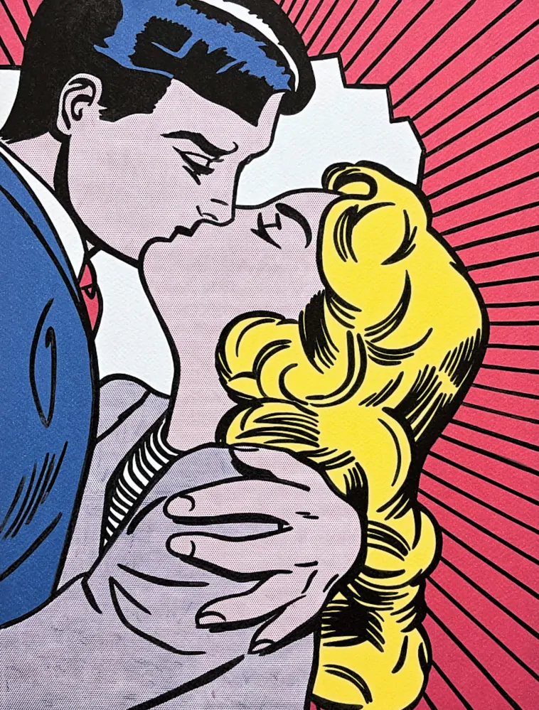 Roy Lichtenstein - The Kiss - signováno, 35x50cm, limitovaná edice 36/150
