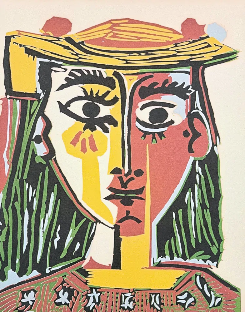 Pablo Picasso - Busta de Femme au Chapeau 91/250 - signováno, 28.5x38 cm