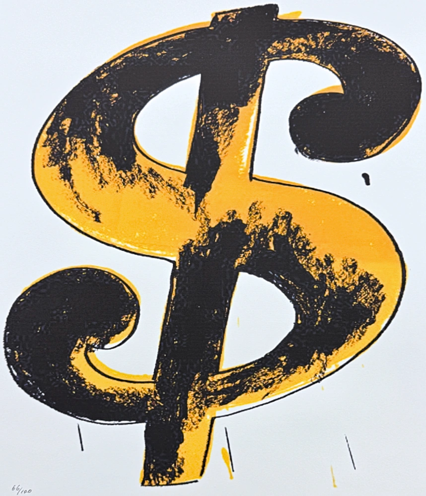 Andy Warhol - Dollar Sign x/100 - edice Leo Castelli s certifikátem