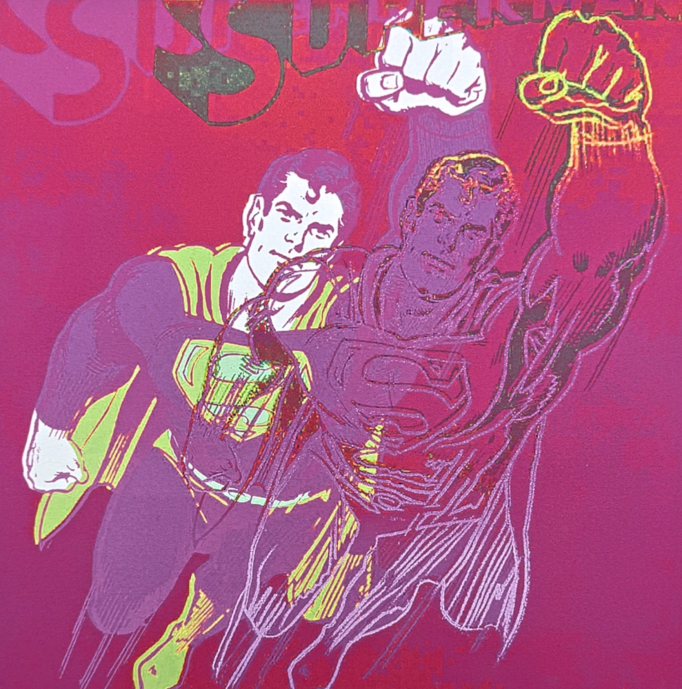 Andy Warhol - Superman sytě růžový x/100 - edice Leo Castelli s certifikátem