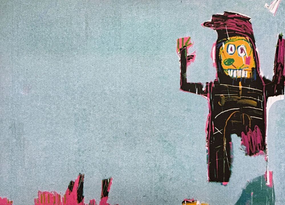 Jean-Michel Basquiat - Crowned Figure with Raised Arms - x/300 - limitovaná edice, signováno, 70x50cm