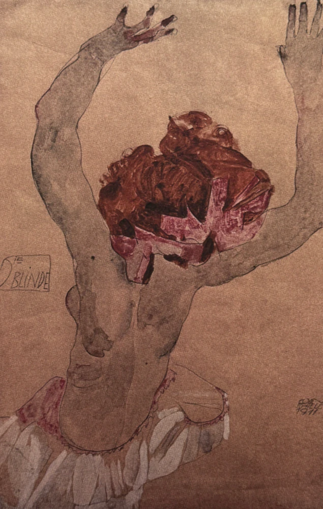 Egon Schiele - The Blind Woman - x/200 - limitovaná edice, s certifikátem, 50x70 cm