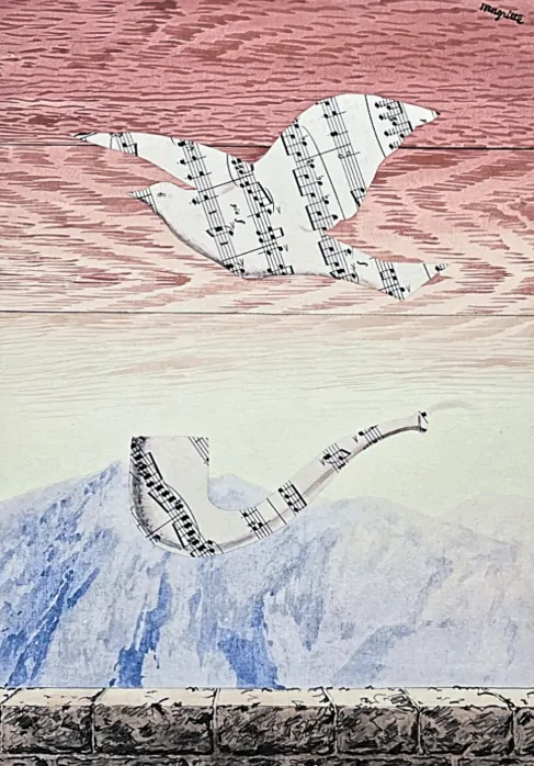 René Magritte - Colombe Avec une Pipe 60/100 - limitovaná edice, 50x70cm