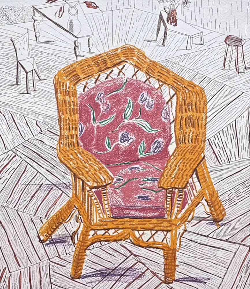 David Hockney - Number One Chair 112/200 - limitovaná edice, s certifikátem, 35x50 cm