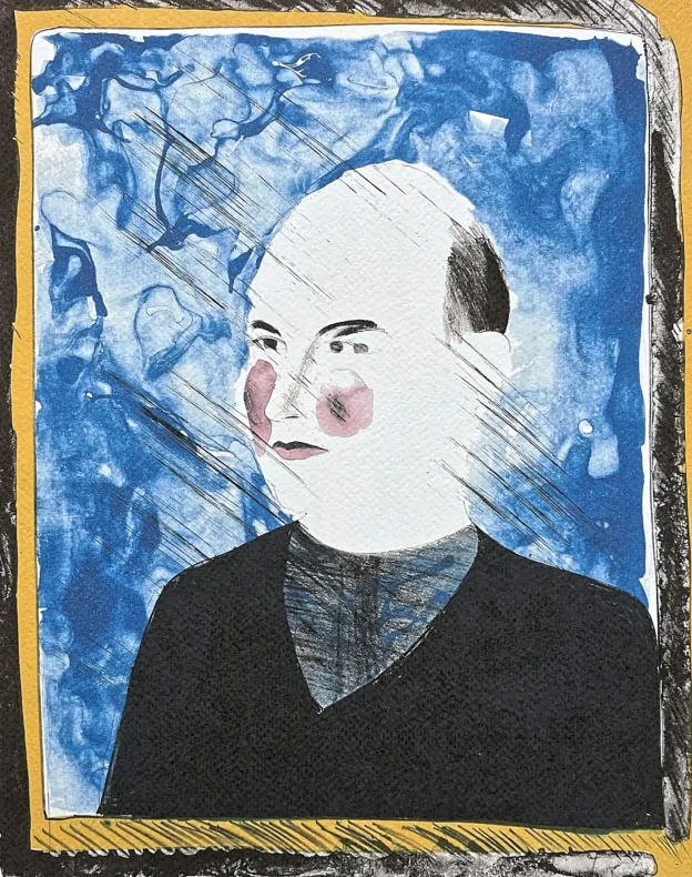 David Hockney - Portrait of Rolf Nelson 151/200 - limitovaná edice, s certifikátem, 35x50 cm