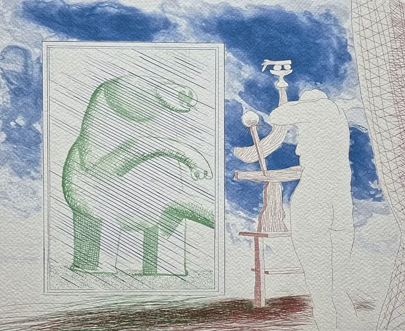 David Hockney - A Picture of Ourselves 137/200 - limitovaná edice, s certifikátem, 35x50 cm
