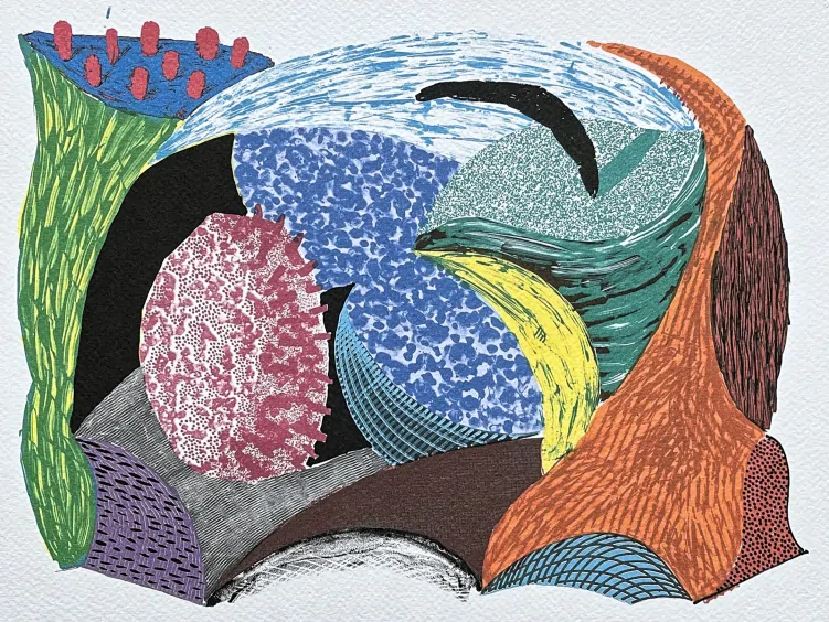 David Hockney - Blue Hang Cliff 174/200 - limitovaná edice, s certifikátem, 35x50 cm