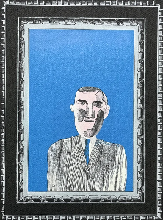 David Hockney - Picture of a Portrait in a Silver Frame 19/200 - limitovaná edice, s certifikátem, 35x50 cm