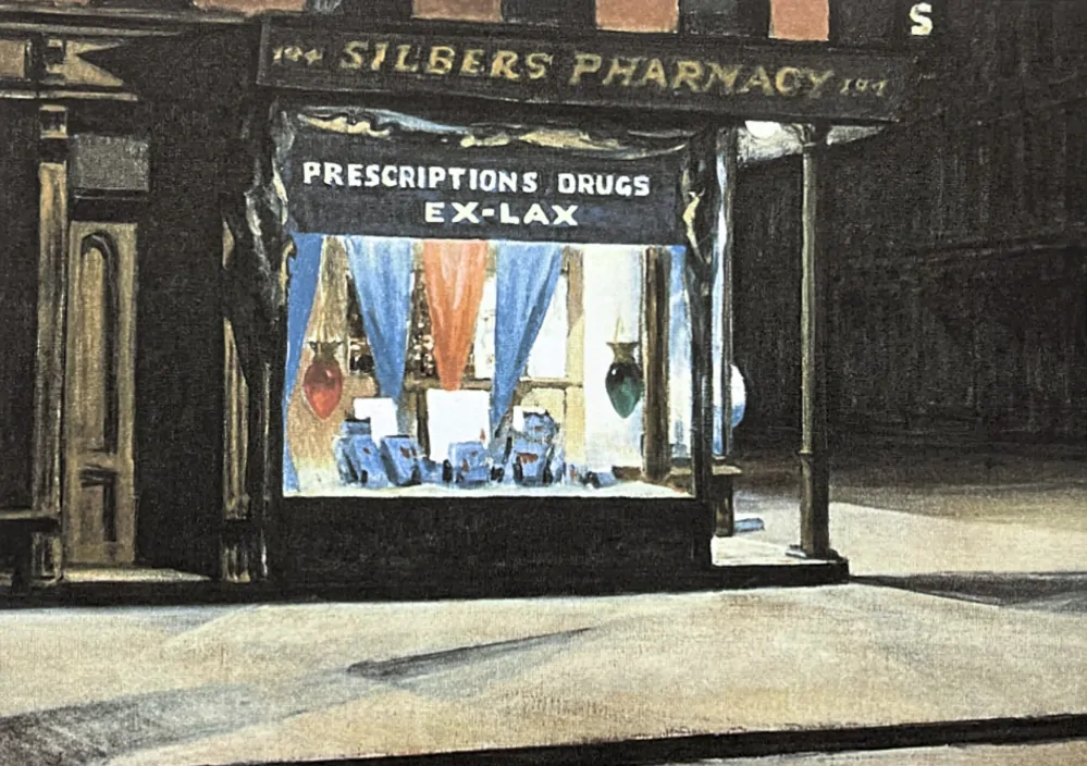 Edward Hopper - Drug store 103/150 - - limitovaná edice, s certifikátem, 57x38 cm