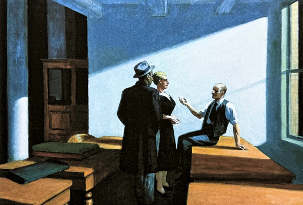 Edward Hopper - Conference at Night x/150 - limitovaná edice, s certifikátem, 57x38 cm