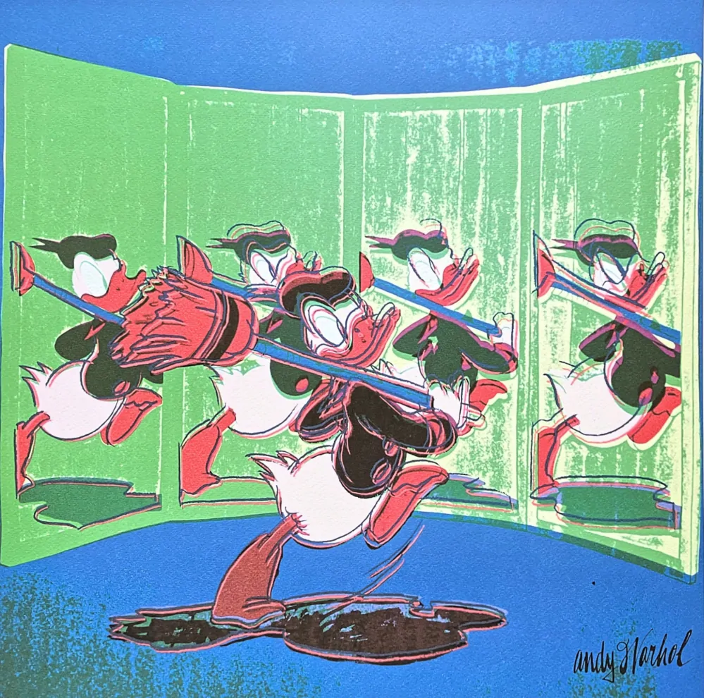 Andy Warhol - Donald Duck zelený 274/500 - signováno, 50x50cm, limitovaná edice CMOA s certifikátem