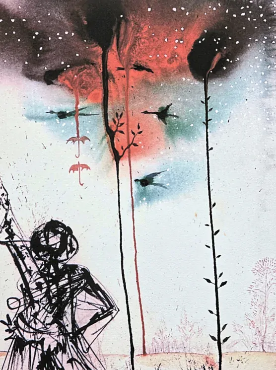 Salvador Dalí - Figure noire d'arabe - signováno, limitovaná edice, 50x66cm