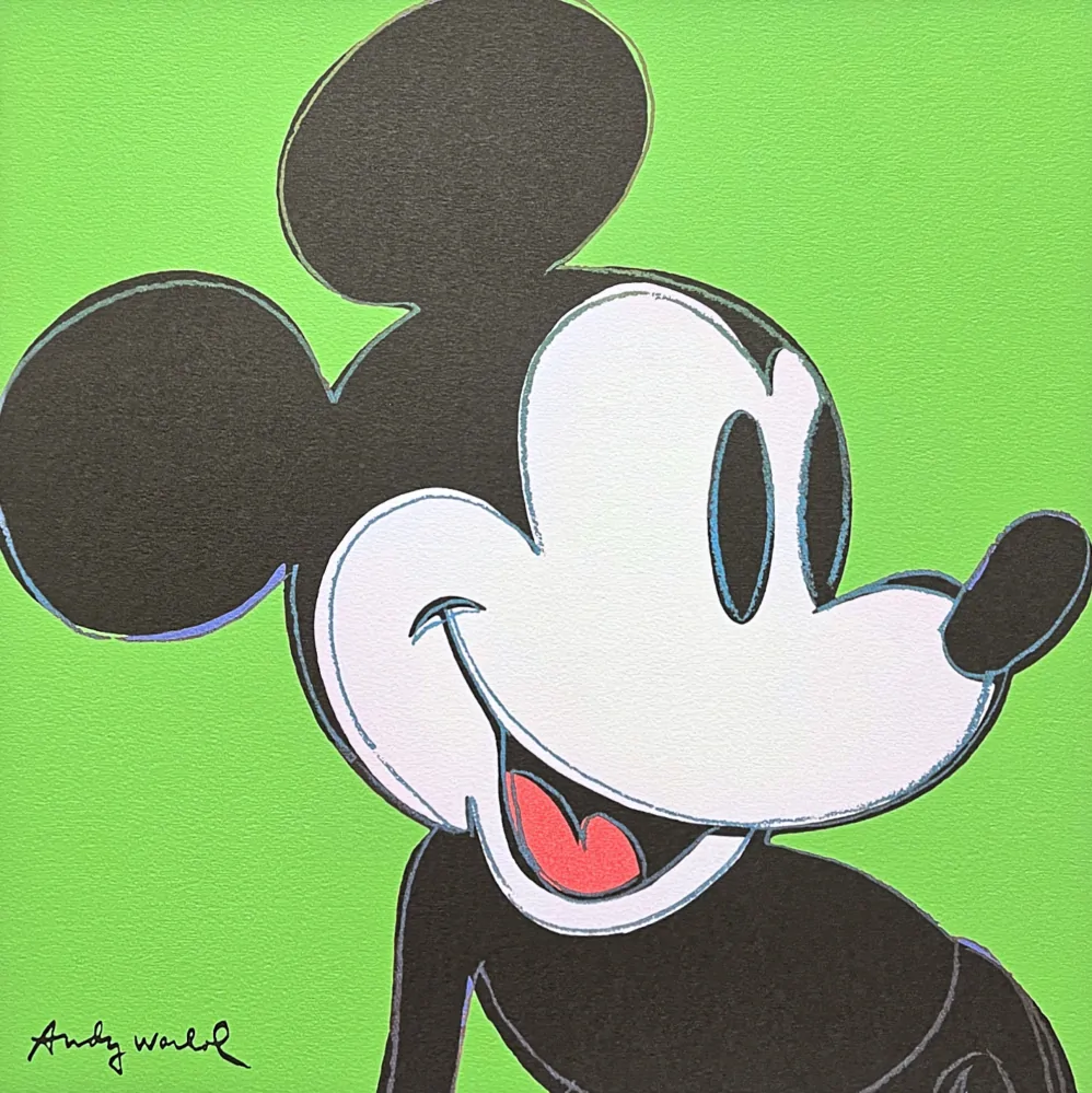 Andy Warhol - Mickey Mouse zelený 100/500 - signováno, 50x50cm, limitovaná edice CMOA s certifikátem