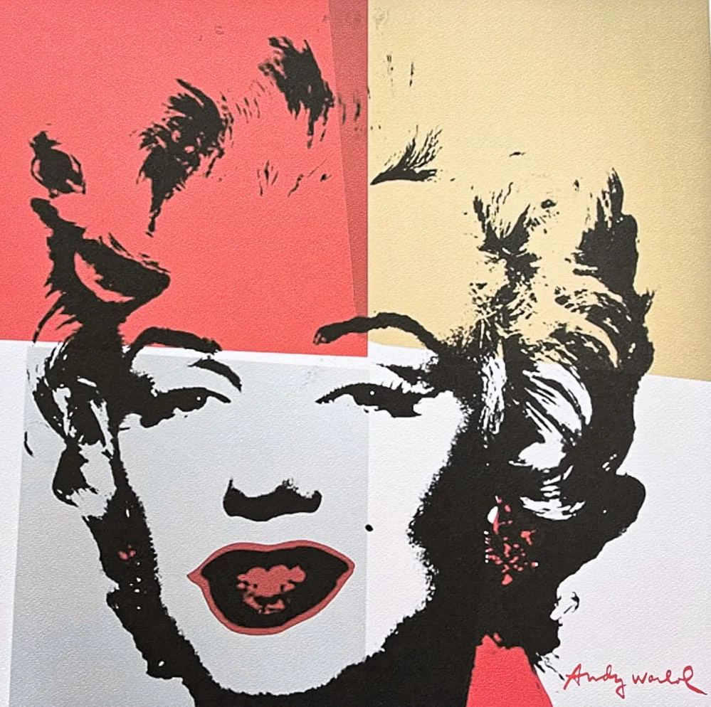 Andy Warhol - Marilyn Monroe ve čtvercích 417/500 - signováno, 50x50cm, limitovaná edice CMOA s certifikátem