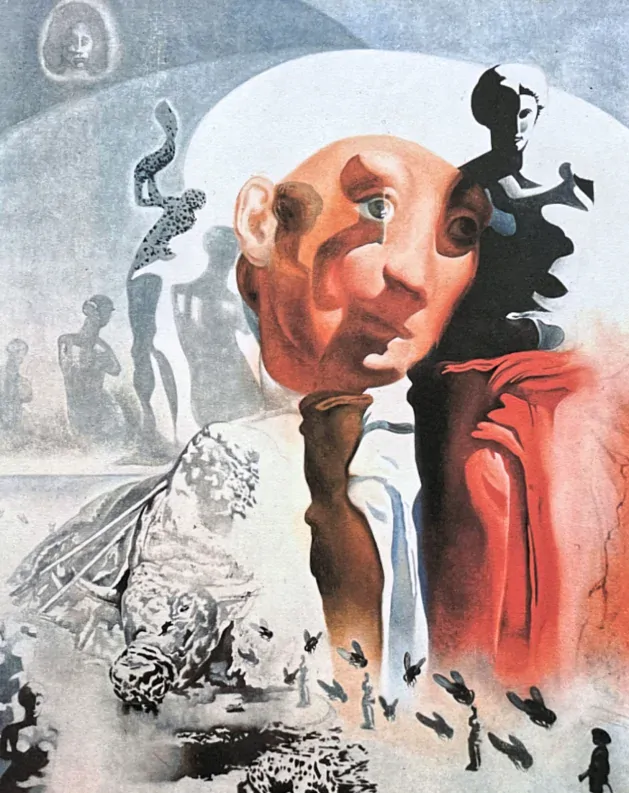 Salvador Dalí - The Face -  signováno, limitovaná edice, 50x66cm