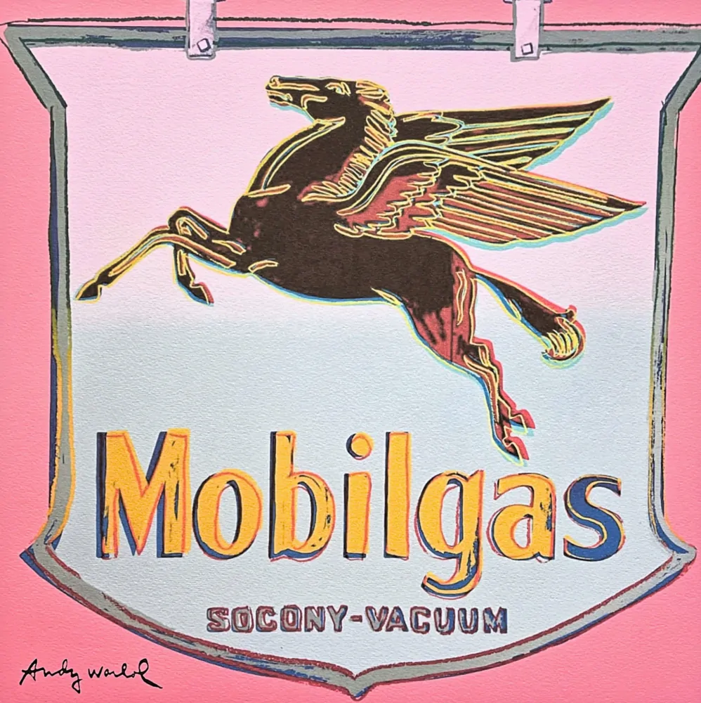 Andy Warhol - Mobilgas růžový 6/500 - signováno, 50x50cm, limitovaná edice CMOA s certifikátem