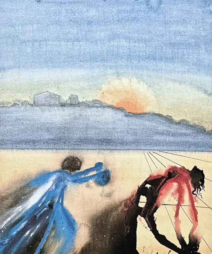 Salvador Dalí - The Reunion of Ulysses and Penelope - signováno, limitovaná edice, 50x66cm