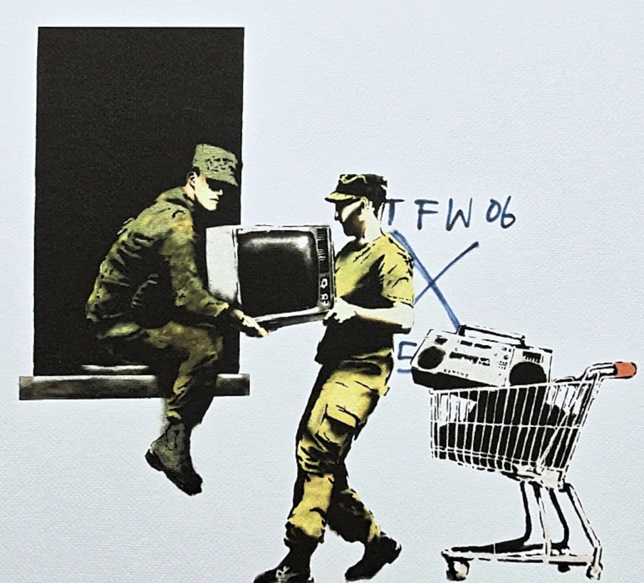 Banksy - Army soldiers 33/150 - číslovaná edice s certifikátem, 50x70cm