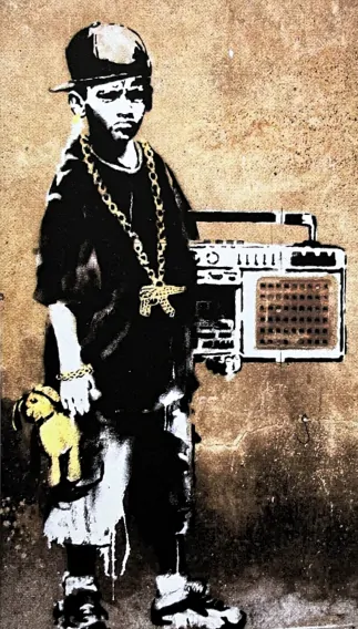 Banksy - Gangster boy 56/150 - číslovaná edice s certifikátem, 50x70cm