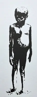 Banksy - Skinny kid 67/150 - číslovaná edice s certifikátem, 50x70cm