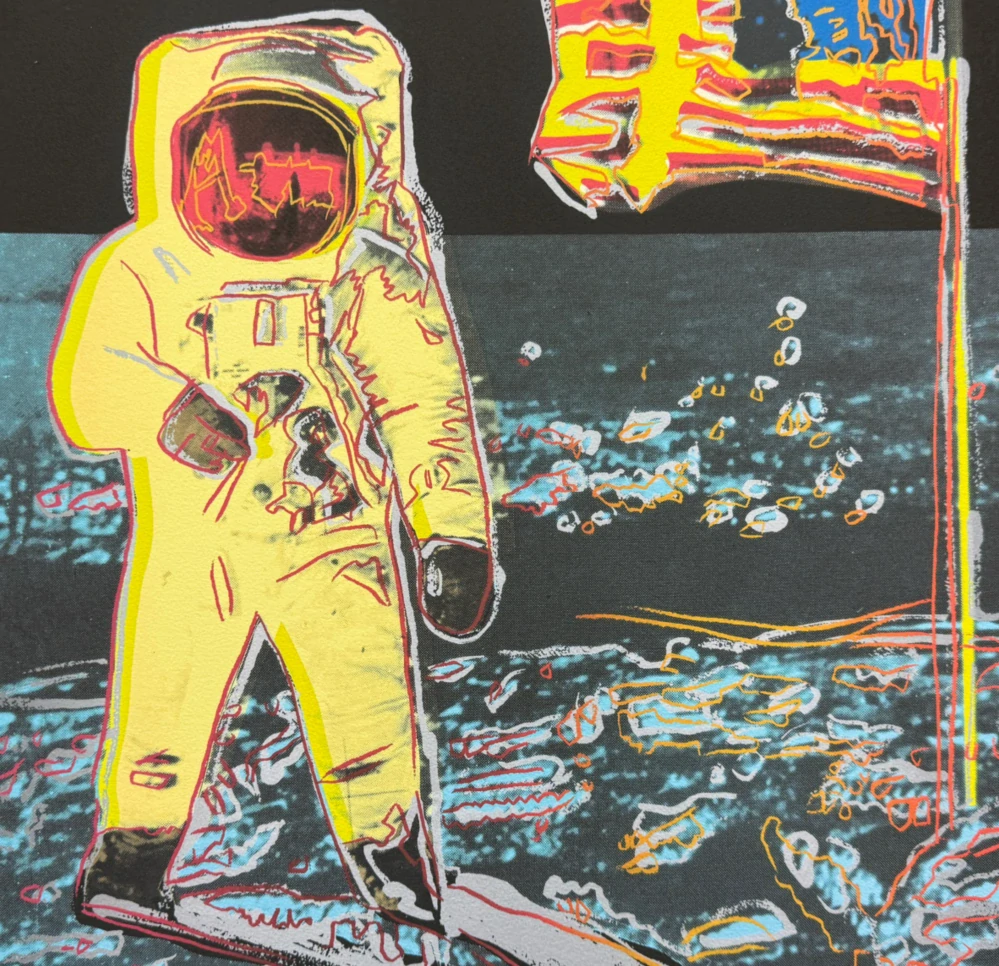 Andy Warhol - Moonwalk světle modrý 111/2400 - 60x60cm, limitovaná edice CMOA s certifikátem