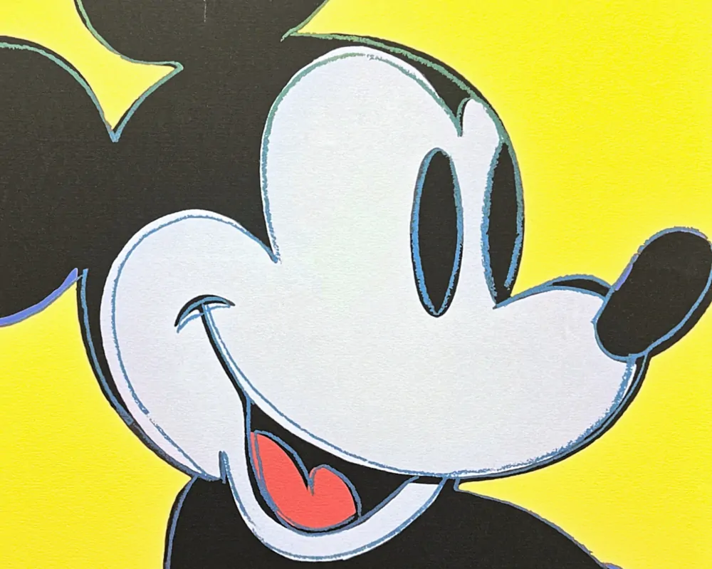 Andy Warhol - Mickey Mouse žlutý 367/2400 - 60x60 cm, limitovaná edice CMOA s certifikátem