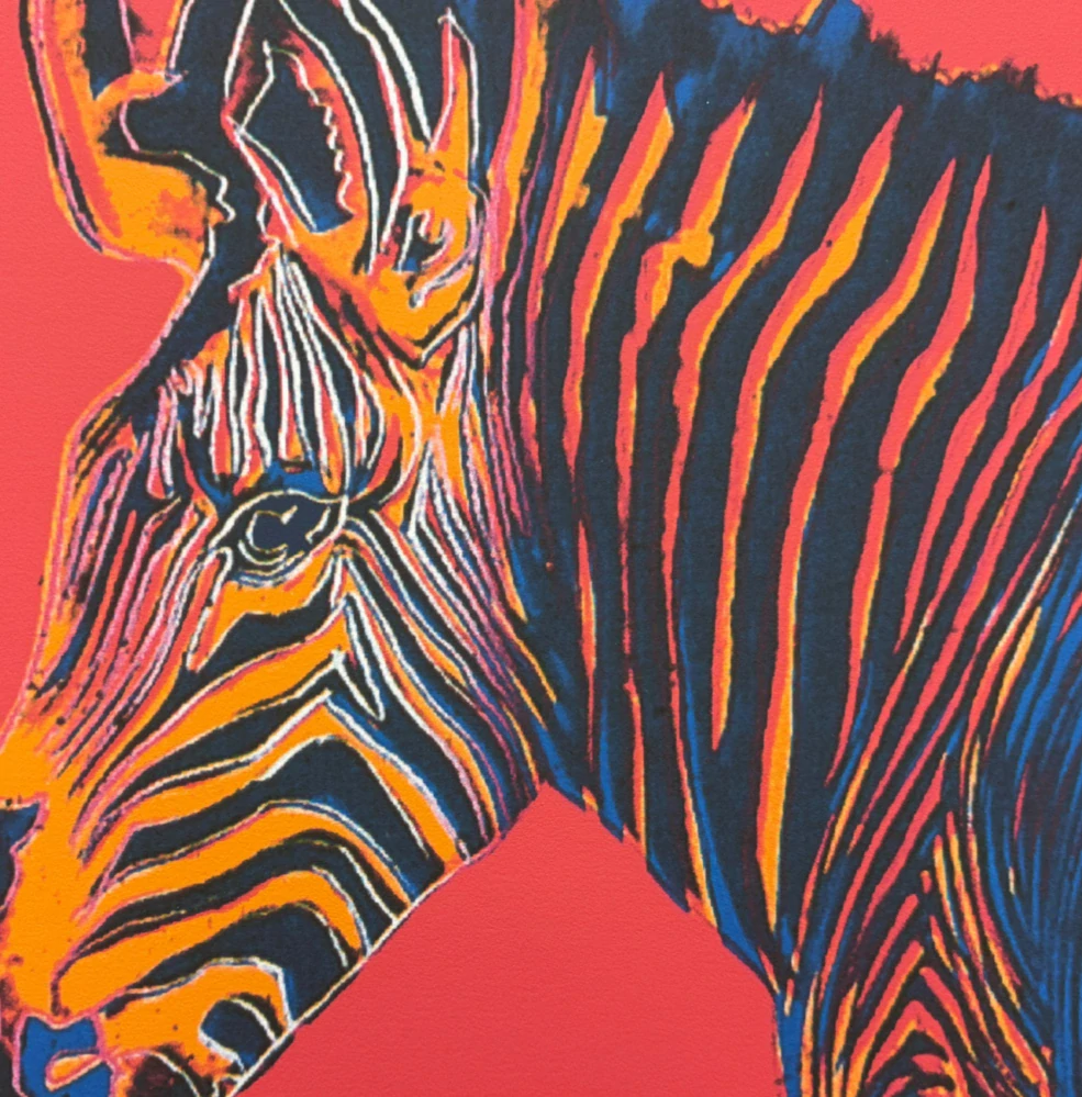 Andy Warhol - Grevys zebra červená x/2400 - 60x60 cm, limitovaná edice CMOA s certifikátem