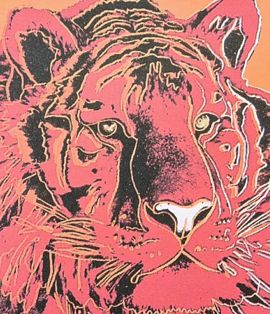 Andy Warhol - Tiger červený 338/2400 - 60x60cm, limitovaná edice CMOA s certifikátem