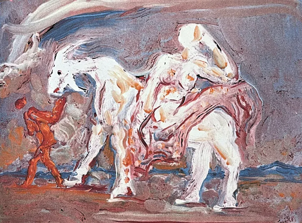 Salvador Dalí - Woman on a Ram - signováno, limitovaná edice, 50x66cm
