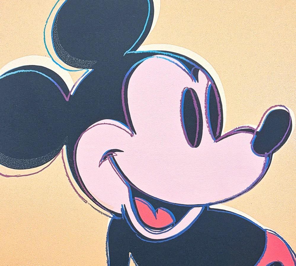 Andy Warhol - Mickey Mouse hnědo-zlatý 266/2400 - 60x60cm, limitovaná edice CMOA a certifikátem