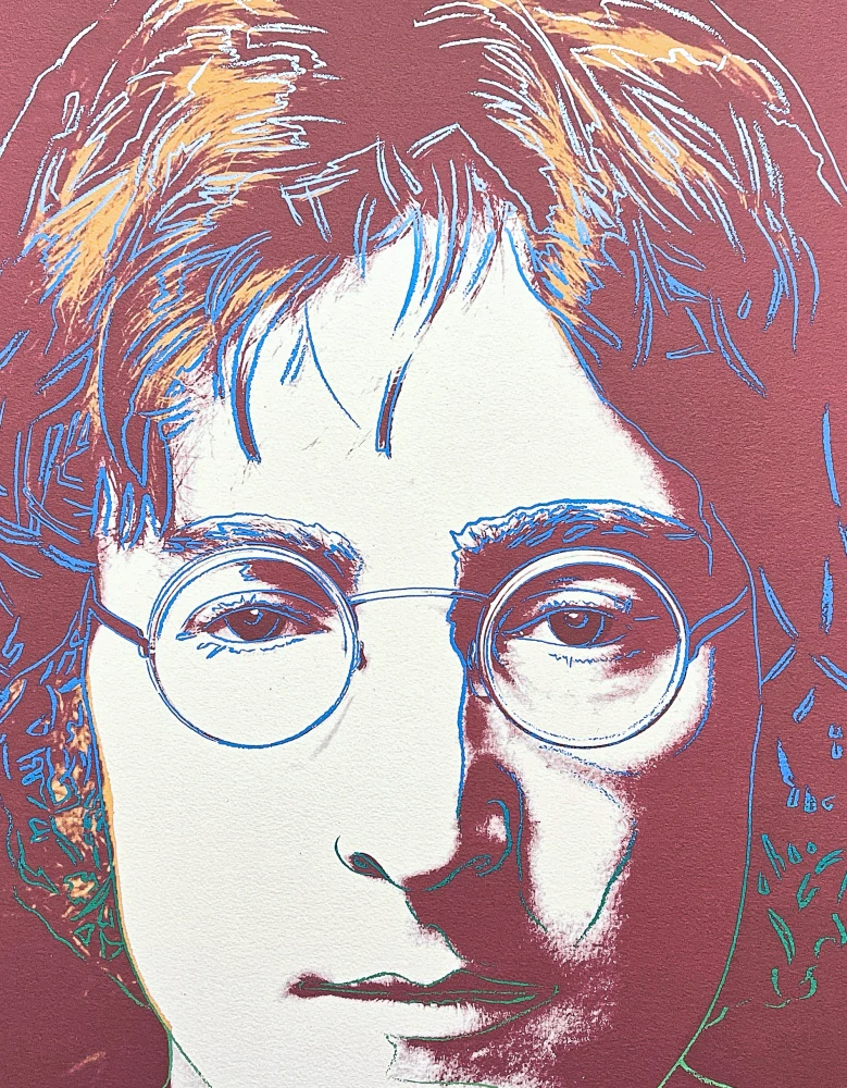 Andy Warhol - John Lennon červeno-hnědý 336/2400 - 60x60cm, limitovaná edice CMOA s certifikátem