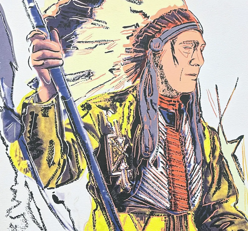 Andy Warhol - War Bonnet Indian x/2400 - 60x60cm, limitovaná edice CMOA s certifikátem