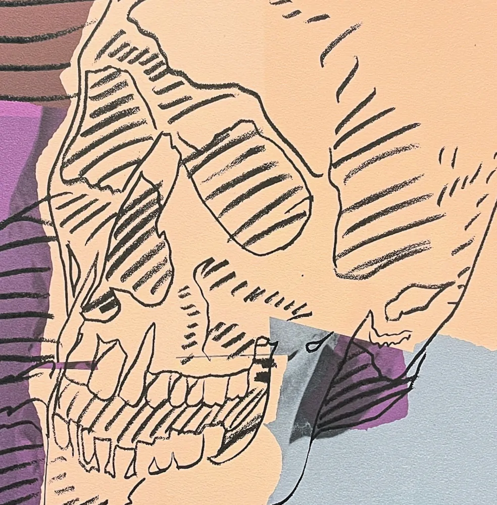 Andy Warhol - Skull oranžová 129/2400 - 60x60cm, limitovaná edice CMOA s certifikátem
