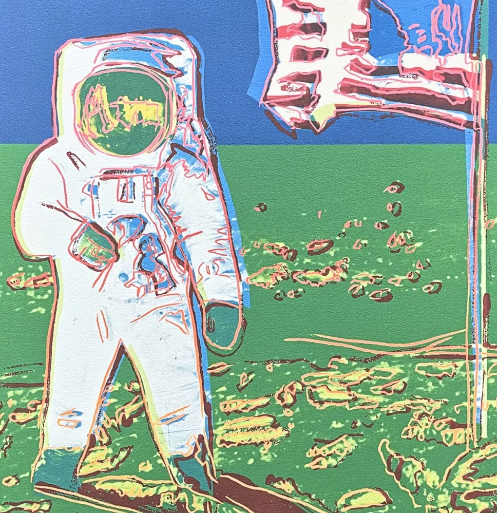 Andy Warhol - Moonwalk modro-zelený x/2400 - 60x60cm, limitovaná edice CMOA s certifikátem