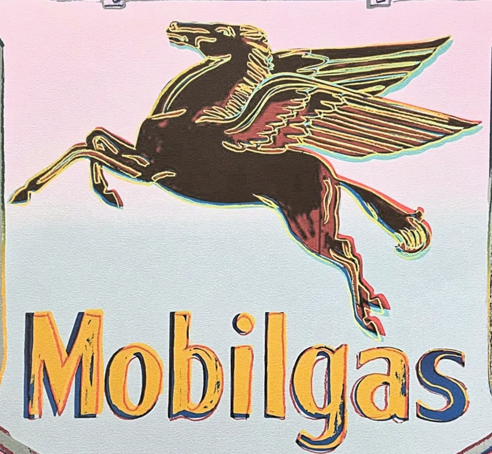 Andy Warhol - Mobilgas růžový 243/2400 - 60x60cm, limitovaná edice CMOA s certifikátem